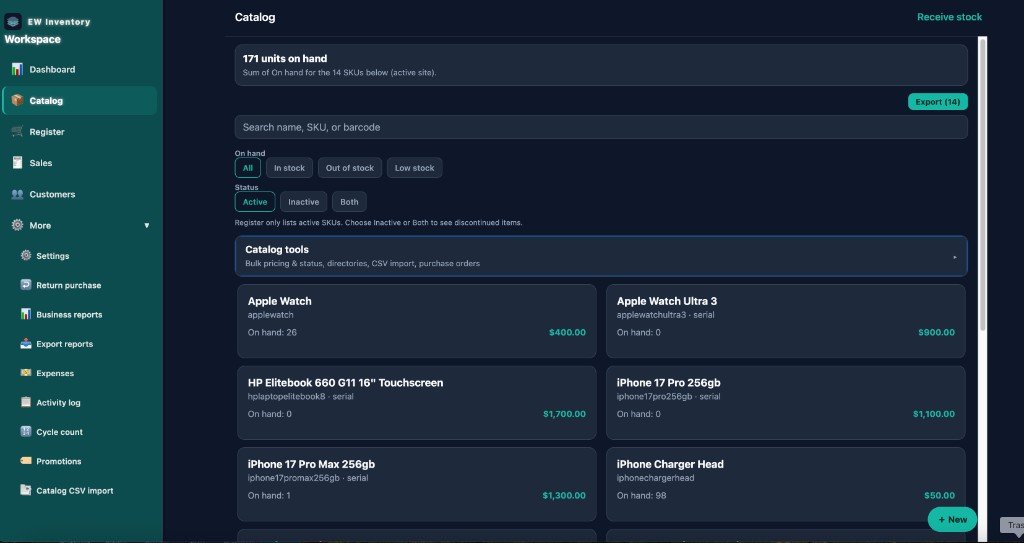 EW Inventory catalog product list